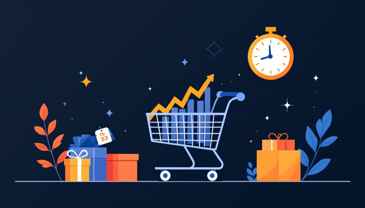Ilustración editorial de Seonergy sobre cómo preparar tu tienda online para el Black Friday