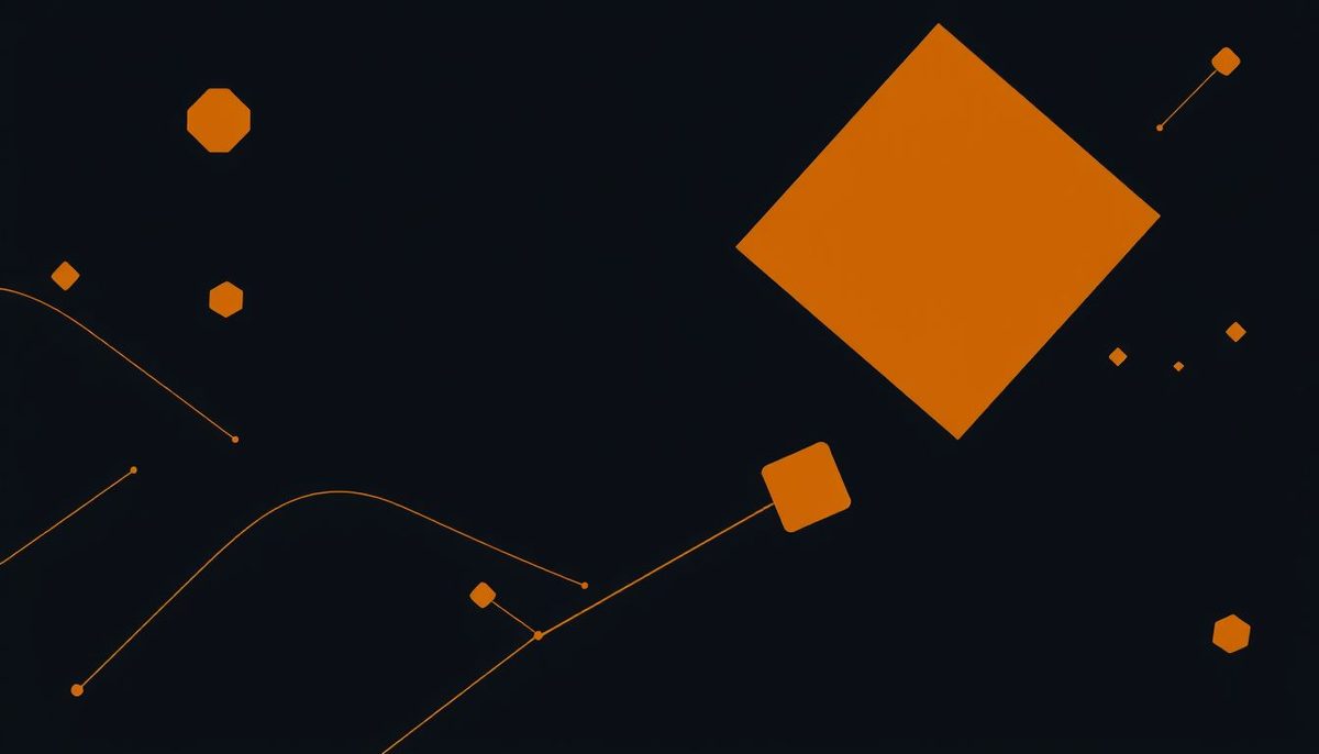 Ilustración abstracta de un modelo de inteligencia artificial citando contenido web, con acentos dorados sobre fondo azul oscuro