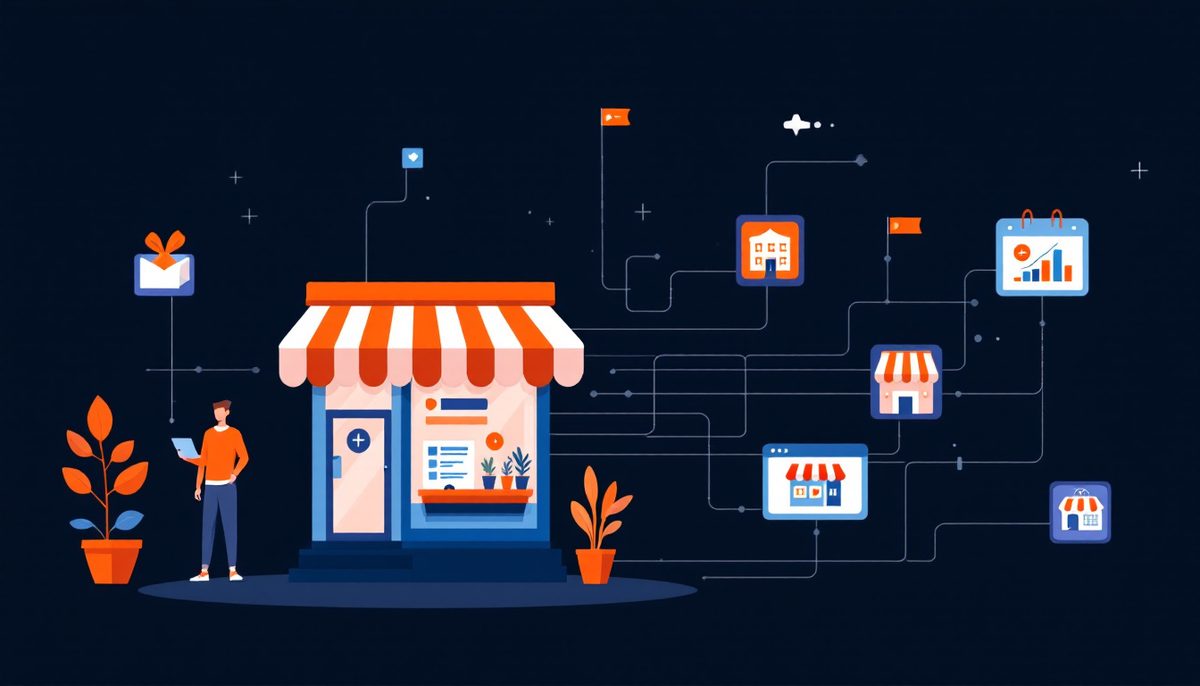 Ilustración editorial de Seonergy sobre cómo vender en marketplaces sin canibalizar tu tienda